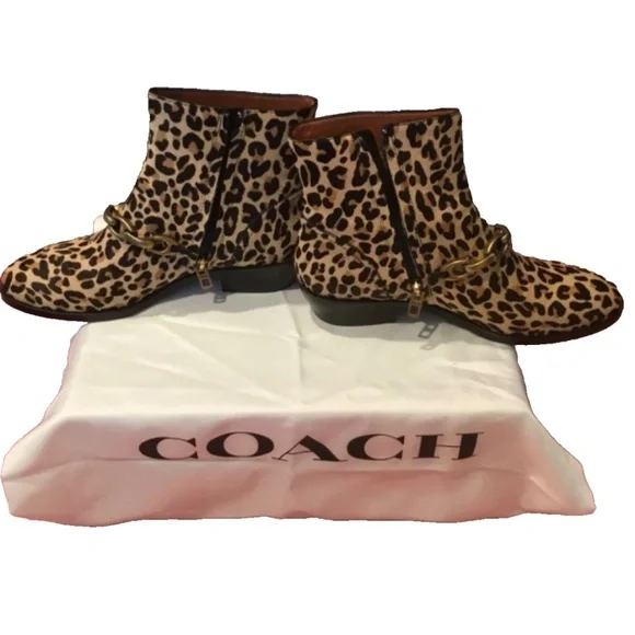 Coach Allen Bootie Leopard Boots 8.5 - Picture 2 of 3